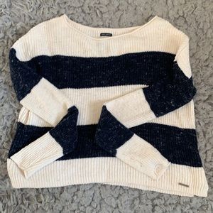 Navy striped Abercrombie and Fitch boat neck sweater